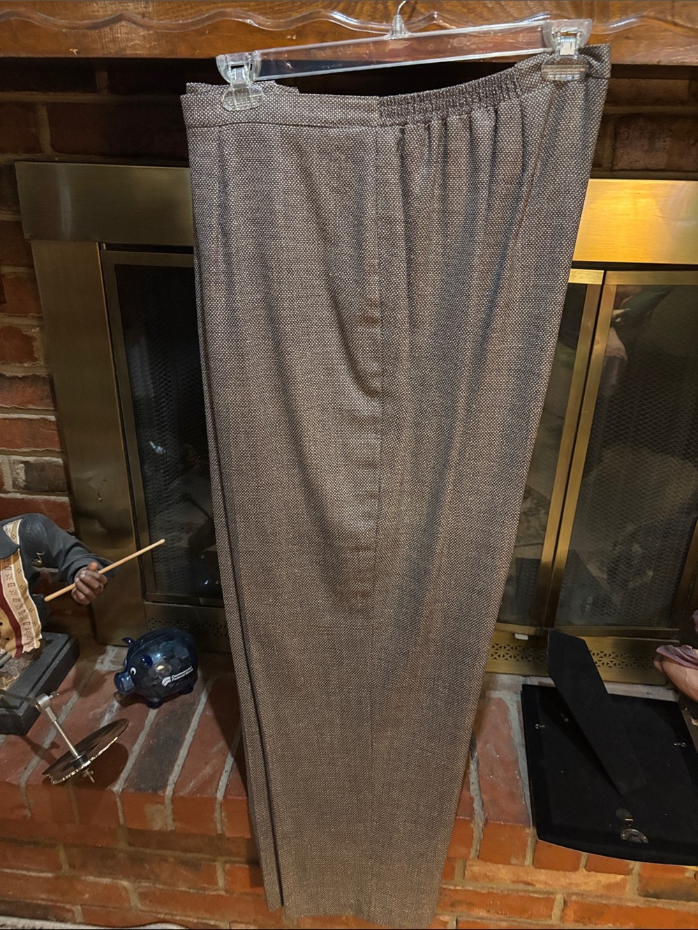Ladies Burgundy tweed Textured Dress Pants - Tailored Comfort